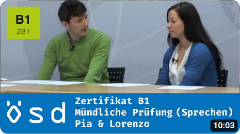 Ejemplo: ÖSD Zertifikat B1 – Mündliche Prüfung (Sprechen)