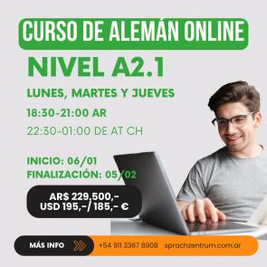 Curso intensivo de alemán online A2.1